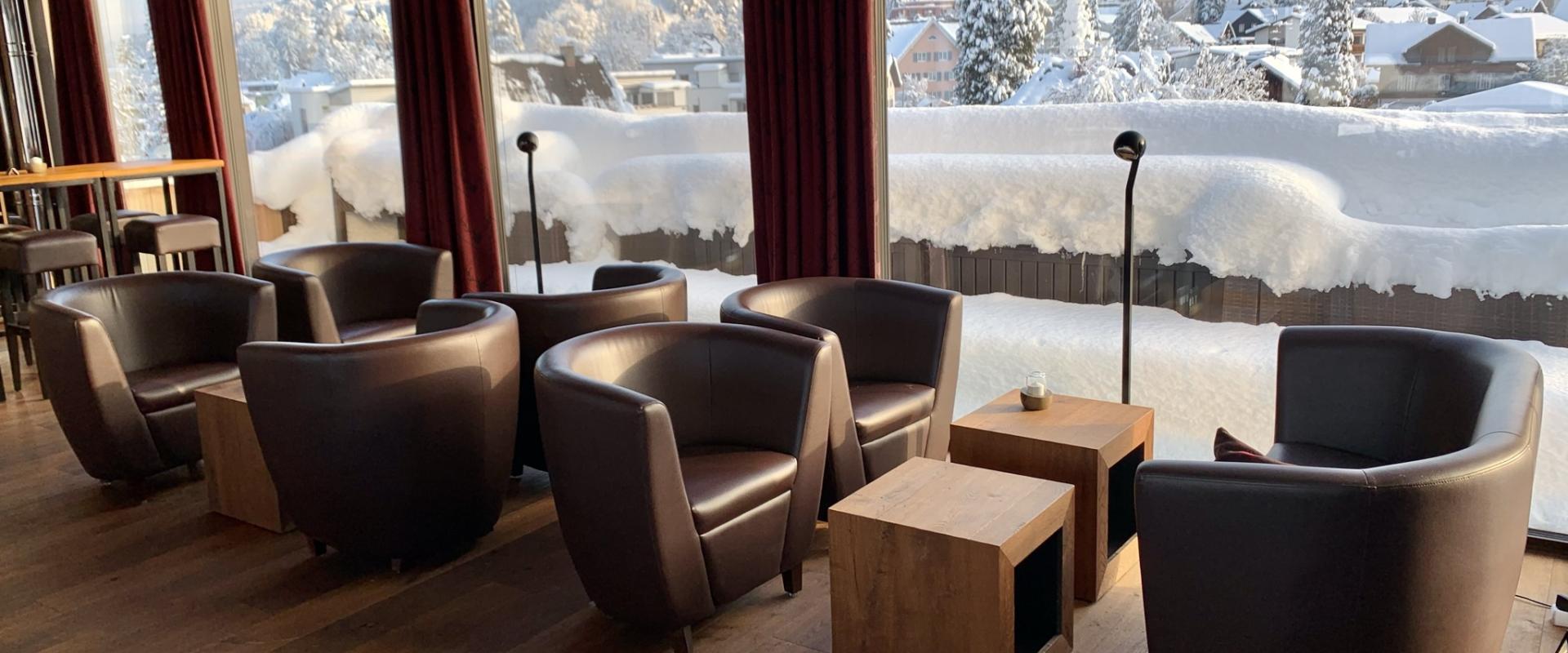 Lounge im Hotel Sonne im Winter